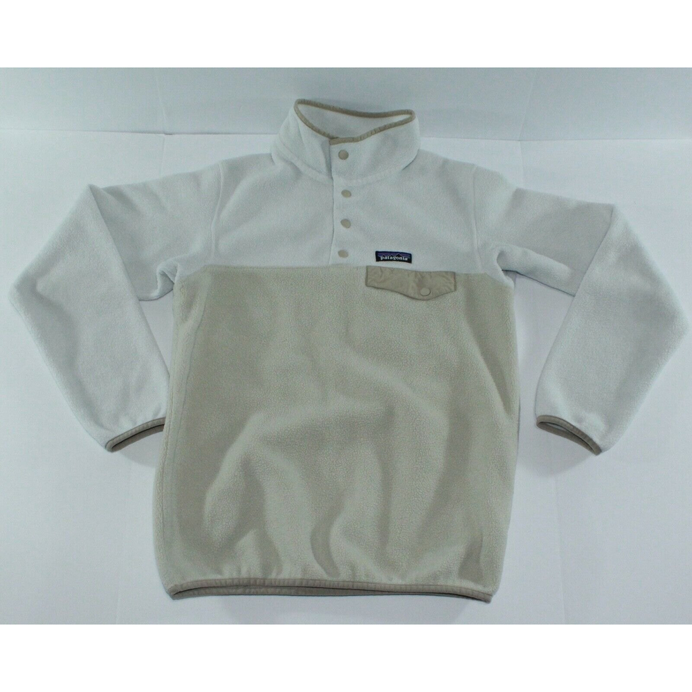 Patagonia Women's Lightweight Synchilla Snap-T Fleece Pullover White/Beige XS